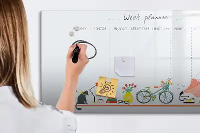 Planificateur hebdomadaire tableau magnétique pour dessiner