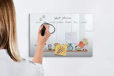 Planificateur hebdomadaire tableau magnétique pour dessiner