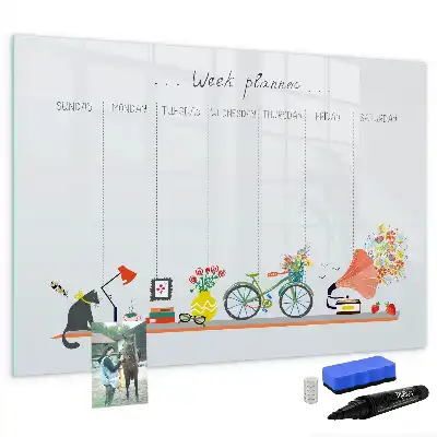 Planificateur hebdomadaire tableau magnétique pour dessiner