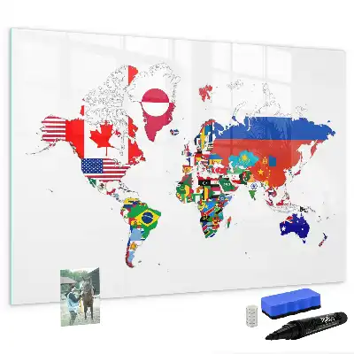 Tableau magnétique pour dessiner carte des drapeaux nationaux