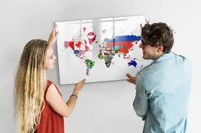 Tableau magnétique pour dessiner carte des drapeaux nationaux
