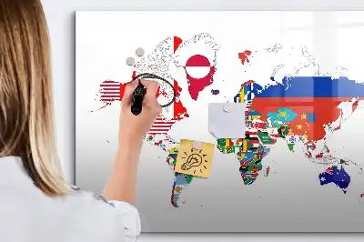 Tableau magnétique pour dessiner carte des drapeaux nationaux