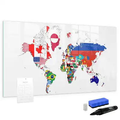 Tableau magnétique pour dessiner carte des drapeaux nationaux