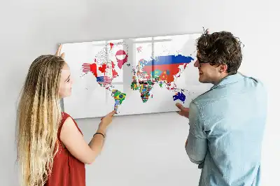 Tableau magnétique pour dessiner carte des drapeaux nationaux