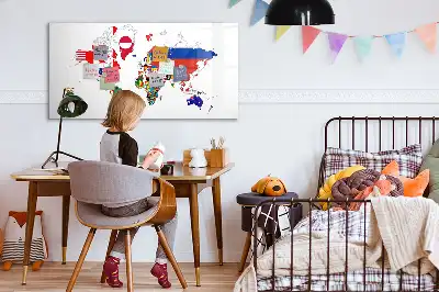 Tableau magnétique pour dessiner carte des drapeaux nationaux