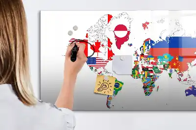 Tableau magnétique pour dessiner carte des drapeaux nationaux