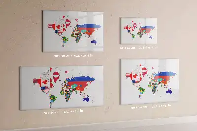 Tableau magnétique pour dessiner carte des drapeaux nationaux