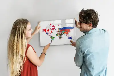 Tableau magnétique pour dessiner carte des drapeaux nationaux