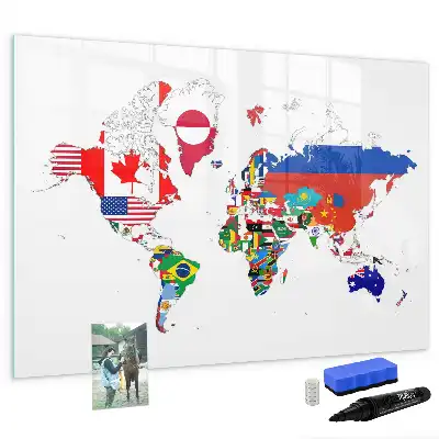 Tableau magnétique pour dessiner carte des drapeaux nationaux