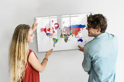 Tableau magnétique pour dessiner carte des drapeaux nationaux