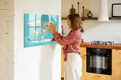 Carte du monde des animaux tableau magnétique pour dessiner