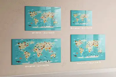 Carte du monde des animaux tableau magnétique pour dessiner