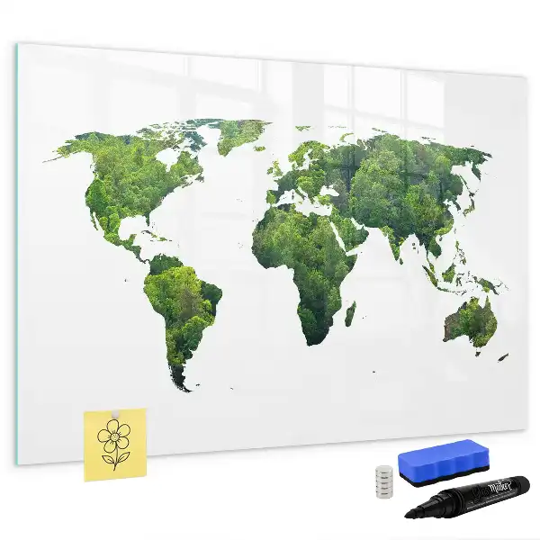 Carte du monde écologique à dessiner tableau magnétique