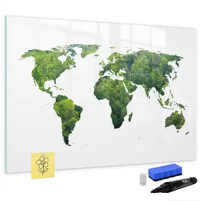 Carte du monde écologique à dessiner tableau magnétique