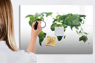 Carte du monde écologique à dessiner tableau magnétique