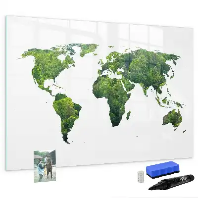 Carte du monde écologique à dessiner tableau magnétique