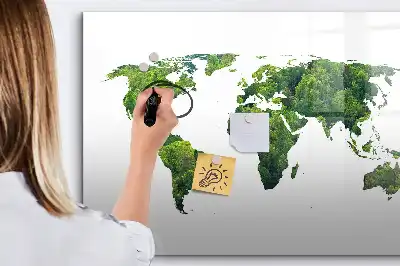 Carte du monde écologique à dessiner tableau magnétique