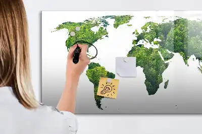 Carte du monde écologique à dessiner tableau magnétique