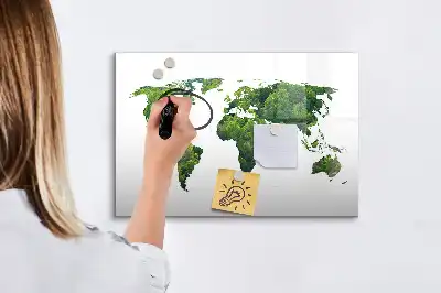 Carte du monde écologique à dessiner tableau magnétique