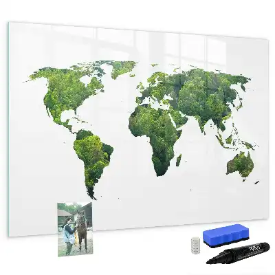 Carte du monde écologique à dessiner tableau magnétique