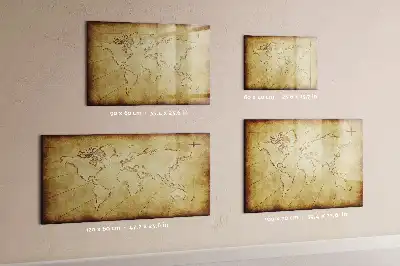 Tableau magnétique à dessiner motif ancienne carte du monde