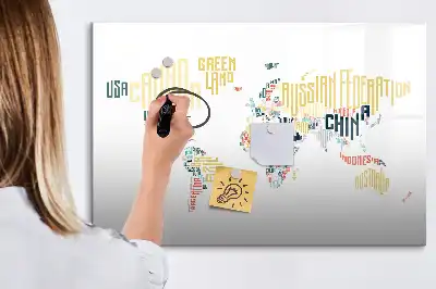 Tableau magnétique pour dessiner noms des pays