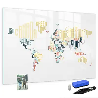 Tableau magnétique pour dessiner noms des pays