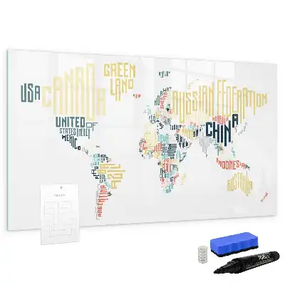 Tableau magnétique pour dessiner noms des pays