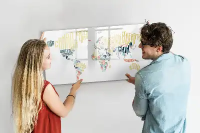 Tableau magnétique pour dessiner noms des pays