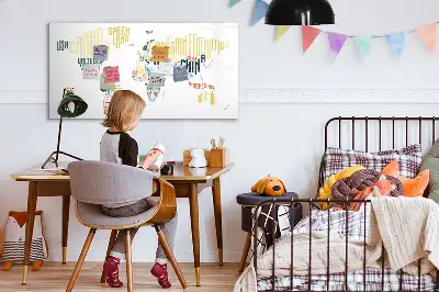 Tableau magnétique pour dessiner noms des pays