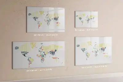 Tableau magnétique pour dessiner noms des pays