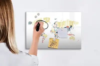 Tableau magnétique pour dessiner noms des pays