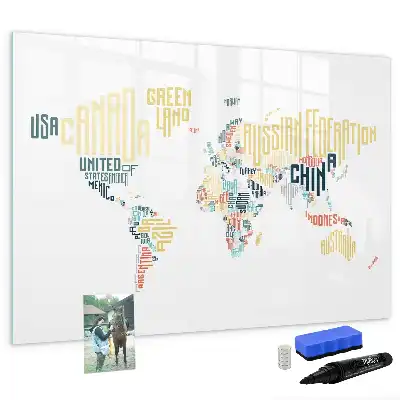 Tableau magnétique pour dessiner noms des pays