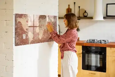 Tableau magnétique à dessiner carte du monde sur briques