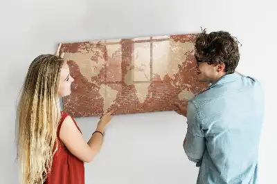 Tableau magnétique à dessiner carte du monde sur briques