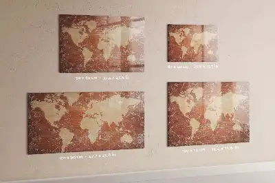Tableau magnétique à dessiner carte du monde sur briques