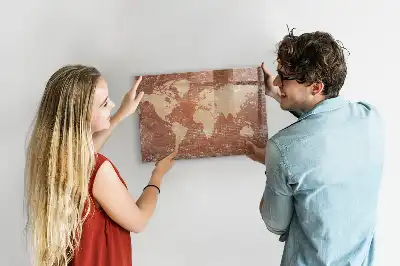 Tableau magnétique à dessiner carte du monde sur briques
