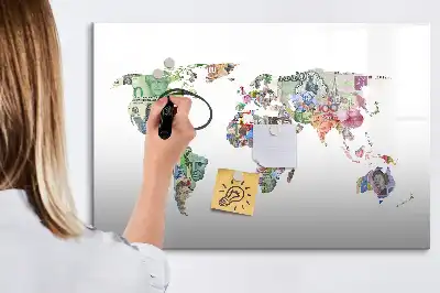 Tableau magnétique pour dessiner motif carte en billets de banque