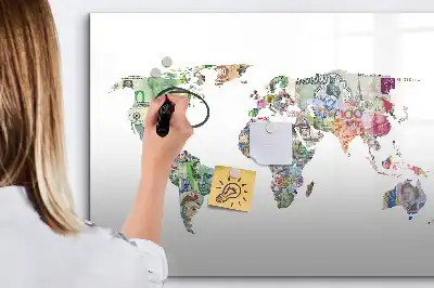 Tableau magnétique pour dessiner motif carte en billets de banque