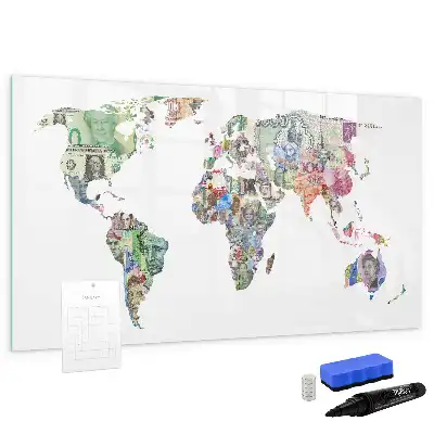Tableau magnétique pour dessiner motif carte en billets de banque