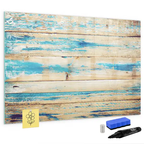 Tableau magnétique à dessiner en bois rayé