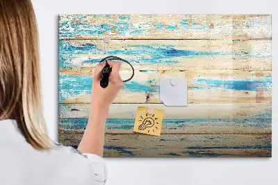 Tableau magnétique à dessiner en bois rayé