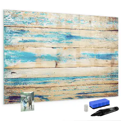Tableau magnétique à dessiner en bois rayé