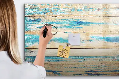 Tableau magnétique à dessiner en bois rayé