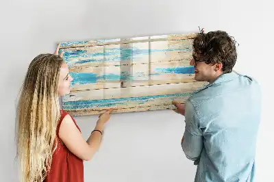 Tableau magnétique à dessiner en bois rayé