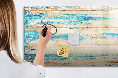 Tableau magnétique à dessiner en bois rayé