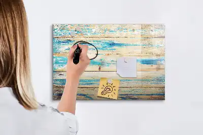 Tableau magnétique à dessiner en bois rayé
