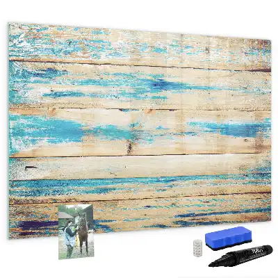 Tableau magnétique à dessiner en bois rayé