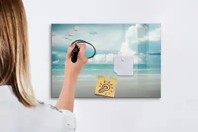 Tableau magnétique pour dessiner motif paysage marin