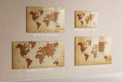 Carte du monde magnétique style ancien avec tableau pour dessiner